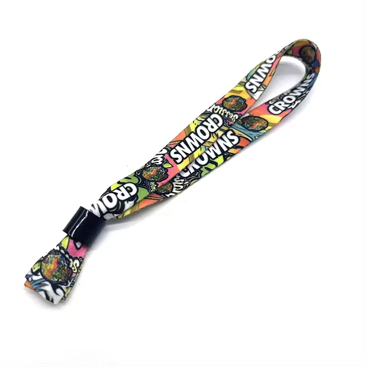 Factory promotional materials and gifts with custom logo fabric ribbon bracelet Exhibition admission identification wrist strap
