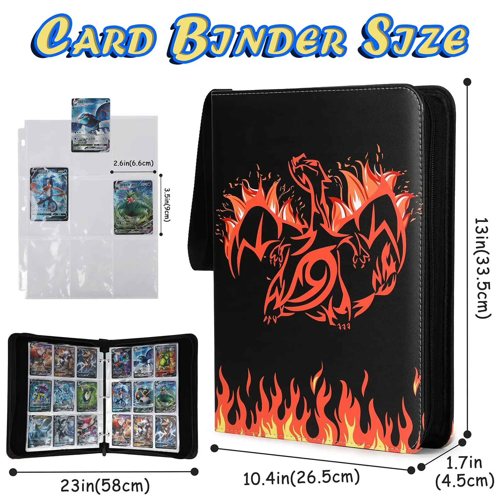 custom logo PU leather 2024 9 pocket poke mon tcg mtg sport hockey baseball football soccer collectible trading card book albums