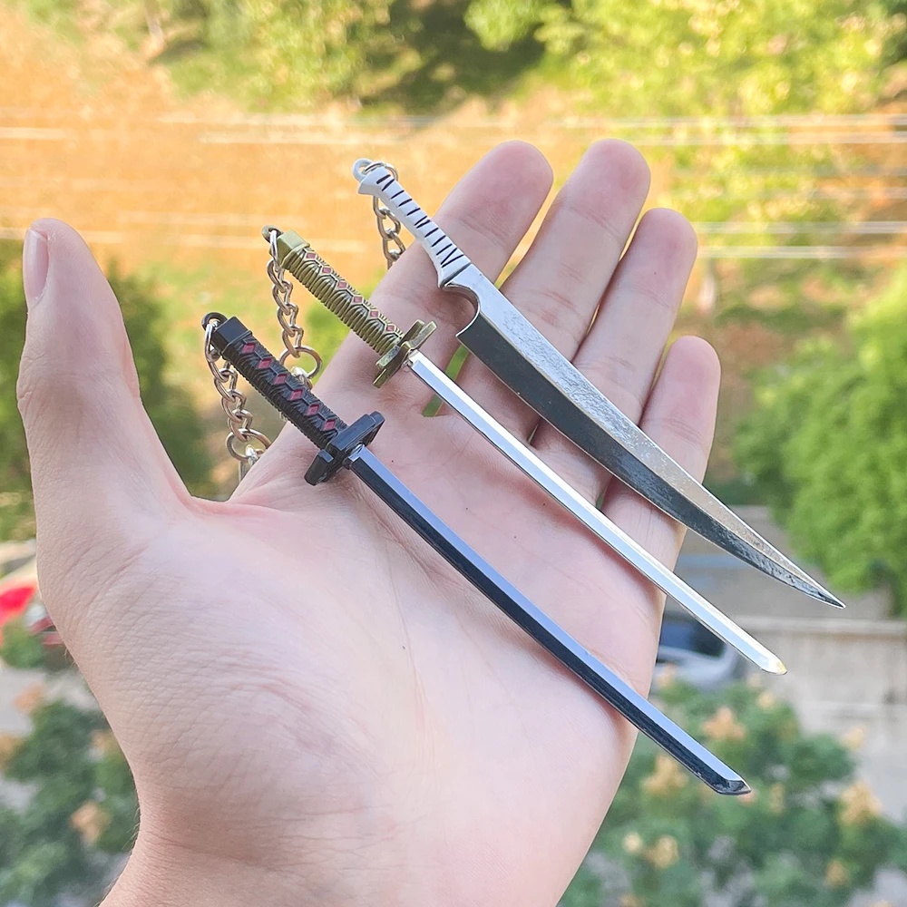 New Design Bleach Key Chain Anime Shinigami Keychain Cos Jewelry Weapon Knife Model Keychain