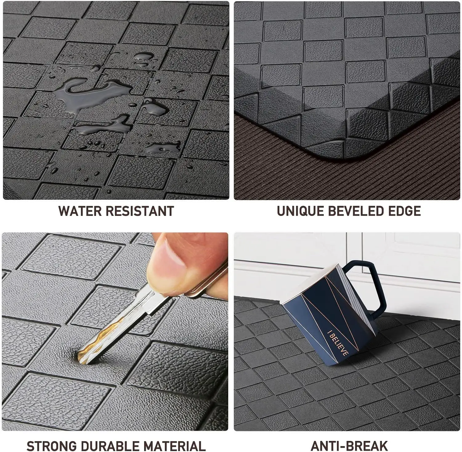 PVC Anti Fatigue Kitchen Pet Yoga Rug Custom Non-Slip Soft  indoor Waterproof floor Mat Kitchen door Cushioned Anti-Fatigue Mat