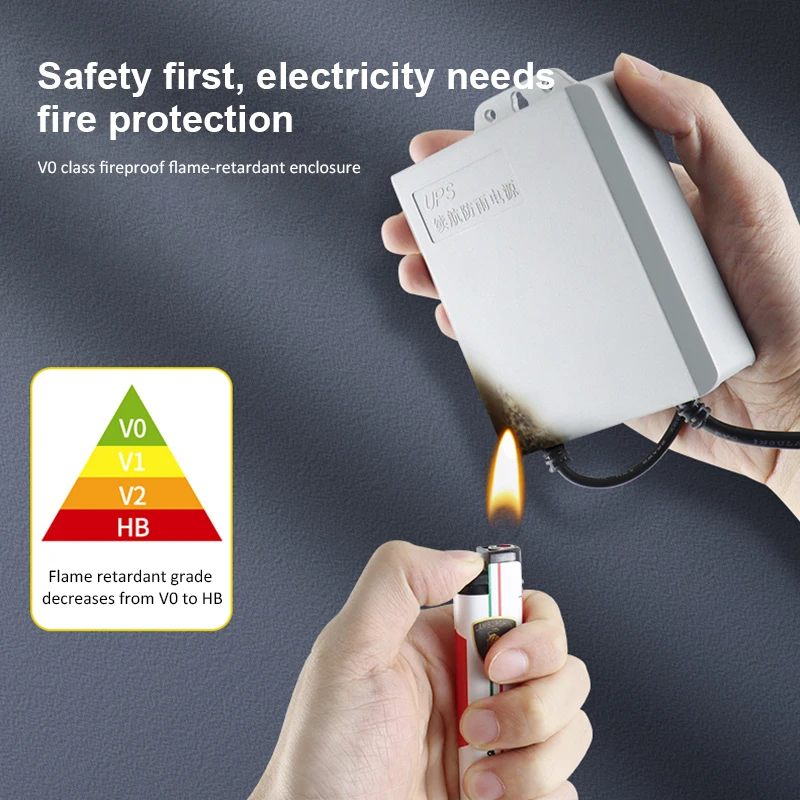 Mini 12V/2A UPS with LED Display Single-Phase Power Supply for CCTV Camera and WiFi Router 60Hz External Battery