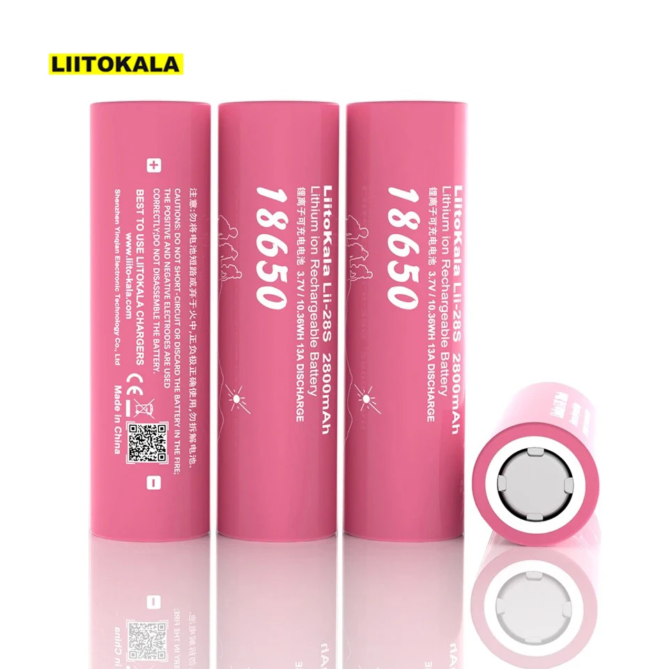 Factory Wholesale LiitoKala 3.7v li-ion rechargeable batteries for Toys Home Appliances Lii-28S 2800mAh 18650 battery