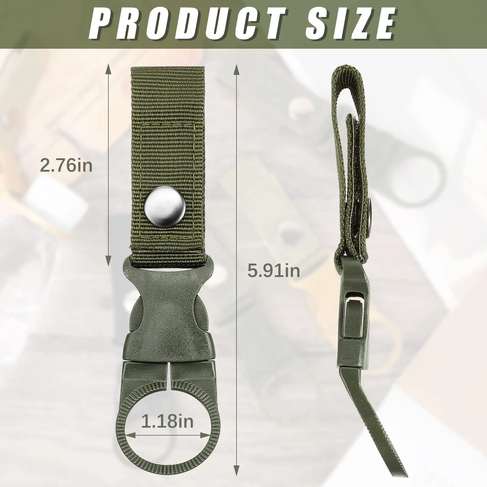 Water Bottle Clip Water Bottle Holder for Backpack Belt Hiking Clip for Bottle Hanger Hanging Buckle Nylon Plastic Outdoor