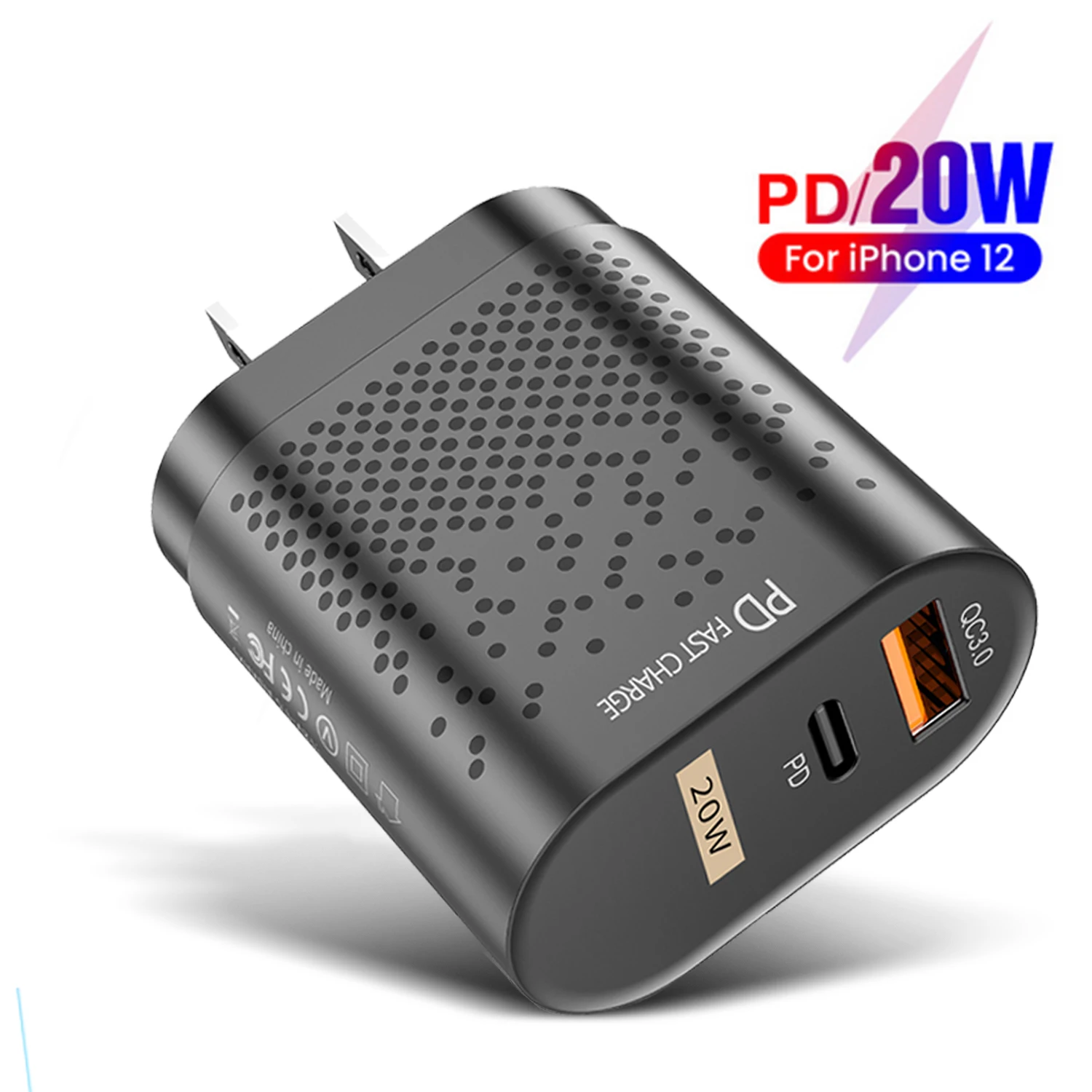 USLION 2021 20 Вт Quick Charge 3,0 + PD Кабель с разъемом USB типа C для быстрой зарядки USB зарядное устройство для портативный мобильный телефон зарядное устройство адаптер