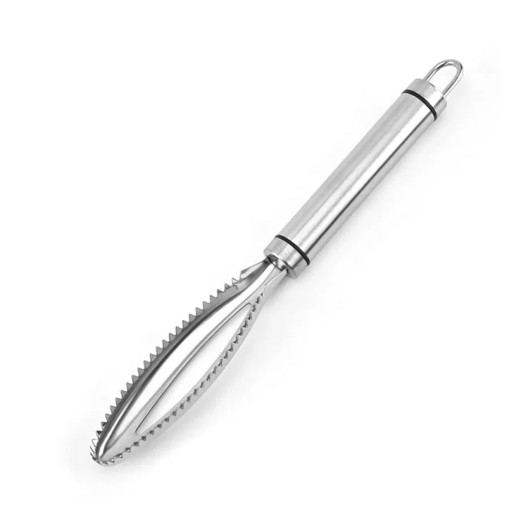Double Serrated Stainless Steel Sawtooth Easily Remove Fish Scale Cleaning Scraper Fish Skin Peeler Remover