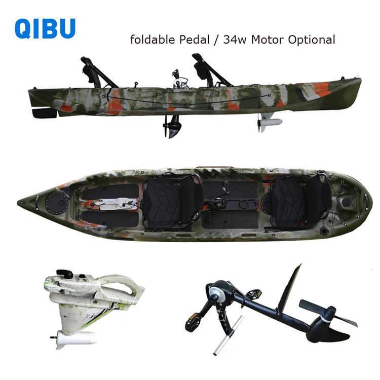 QIBU  2022 Newest pedal de Double Fishing Kayak de mer a pedali Professional Sit On Top Kayak