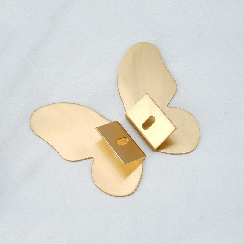 New design handmade furniture solid brass small butterfly fancy wood cabinet handles drawer metal pulls