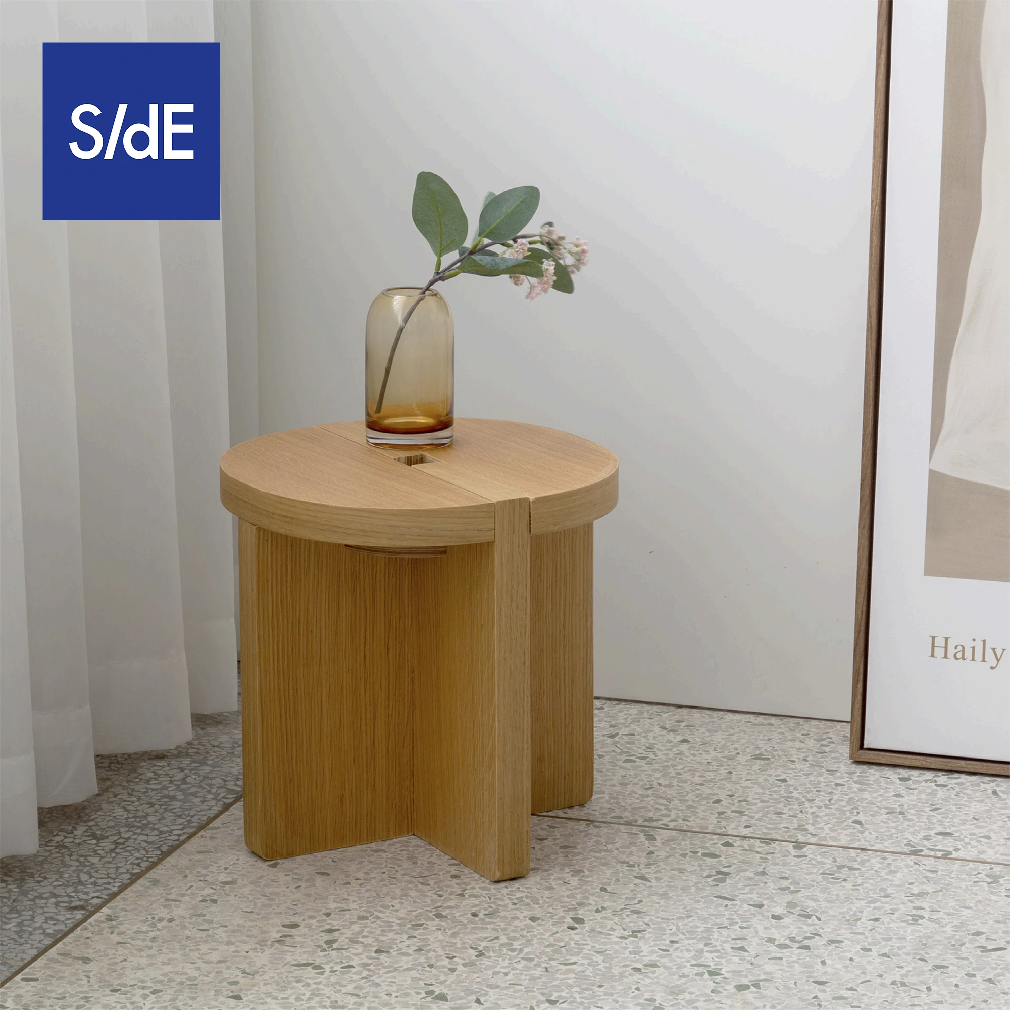 Wooden Living Room Home Furniture Nordic Style Coffee Side Table W30 Stool DIY Stool Easy Assembly Hall Shoes Changing Stool