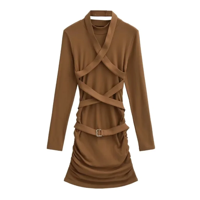 Runwaylover 2506 Cross Over 2024 Ladies Fashion A-Line Casual Dress