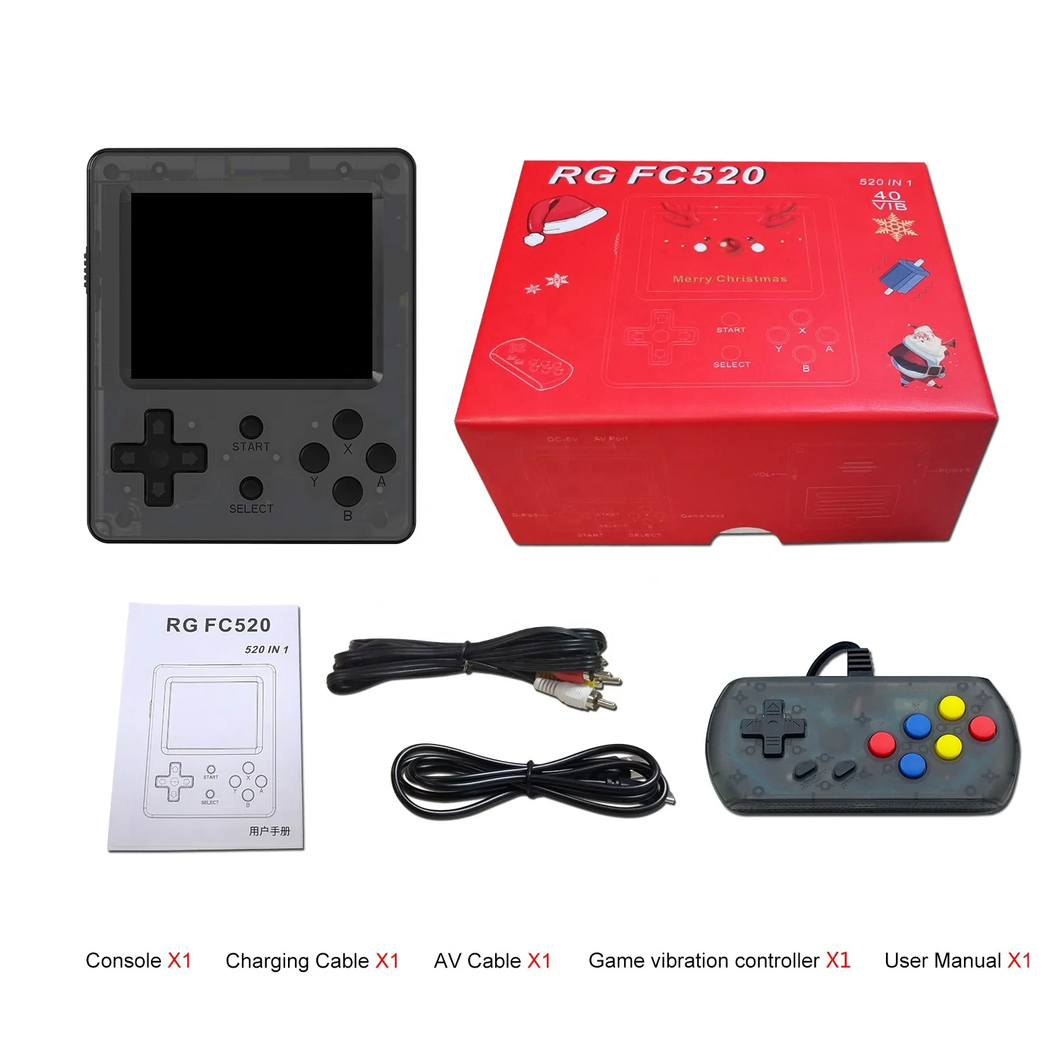 Portable Mini RG FC520 Mini Handheld Game Console Support 2 Players 3 inch Screen Built-in 520  Games Handheld Gaming Player