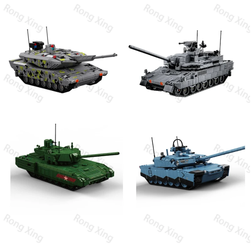 12GO 96003-96005 2024 новый бак серии KF51 T-14 собранные игрушки с дистанционным управлением для детей Подарочные наборы строительных блоков мальчиков