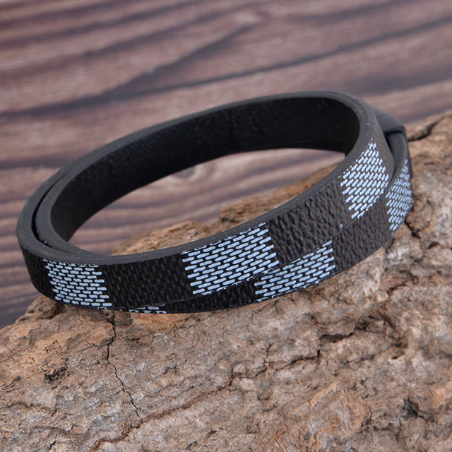 2022 new arrival men jewelry stainless steel leather clasp bracelet for men