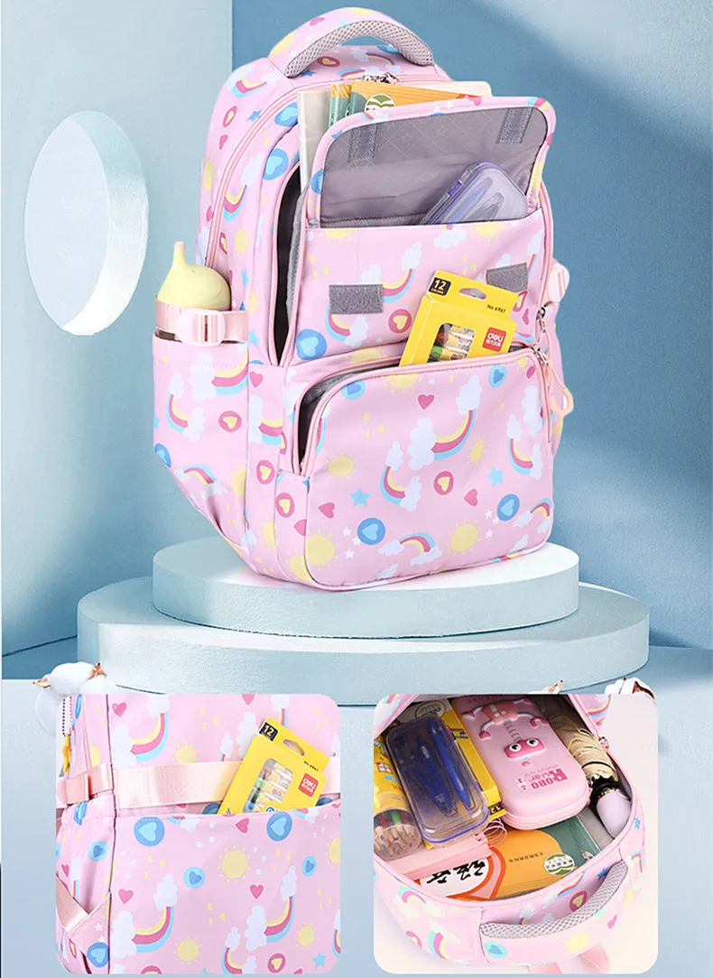 Kids School Bags Set Boys Girls Bookbags with Lunch Bag and Pencil Case College Teenagers School Backpacks 3 Sets