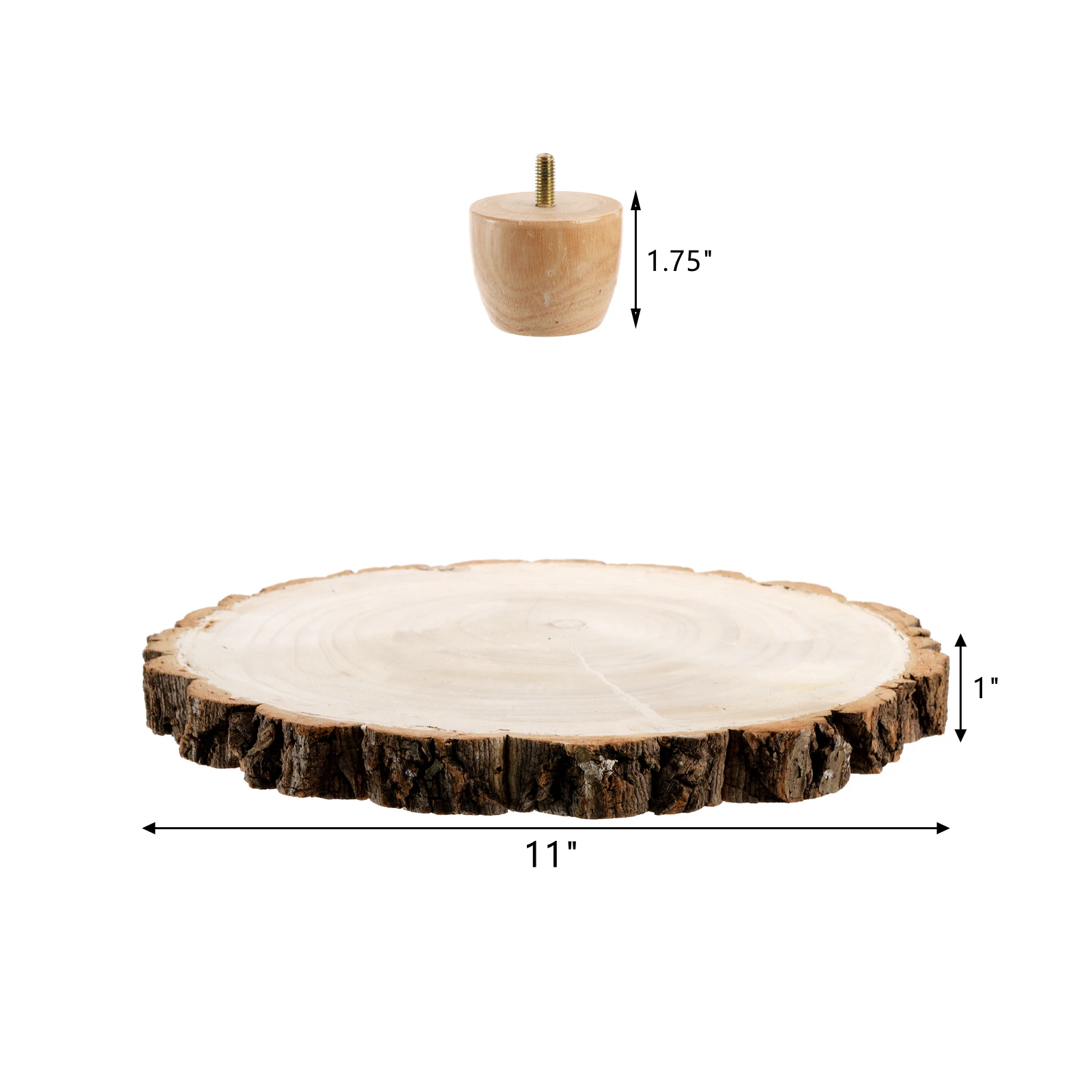 Wholesale Round Wooden Cake Stand,11 inch Wood Cake Stand,Wood Round Cake Display Stand with Legs,Wooden Serving Tray Wood Stand
