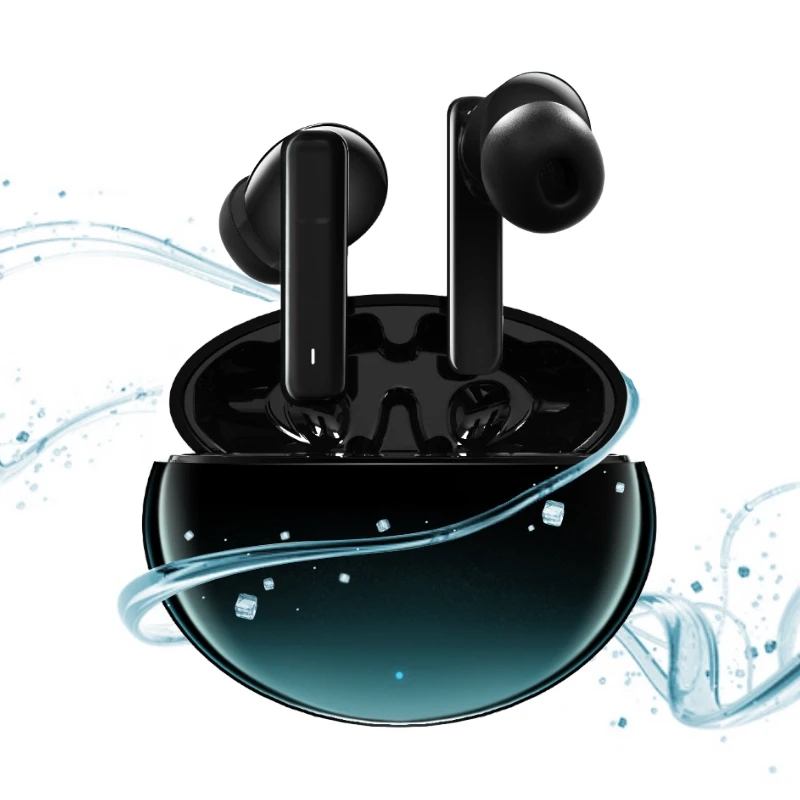 COOYEE Patent Bluetooth Earphone with 8 Hours Playing Time Textured Paint Pebble Design Small and Round Charging Case