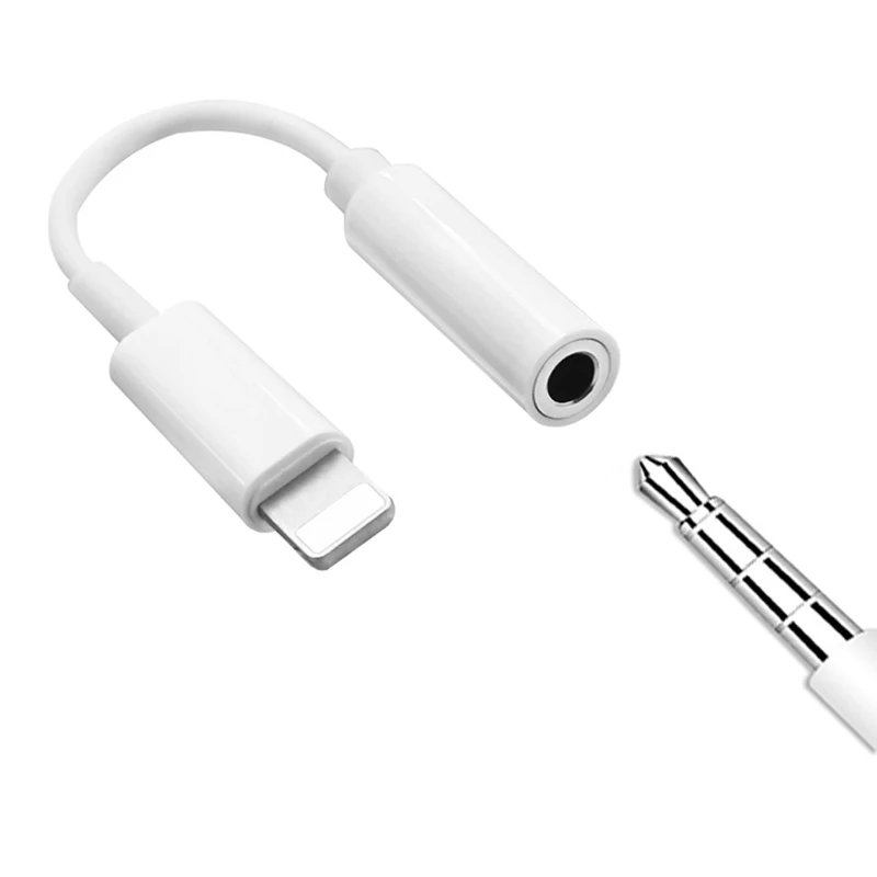 For Lighting To 3.5mm Headphone Jack Audio Cable Splitter Earphone Aux Adapter For iphone to 3.5mm Jack Connector Cable