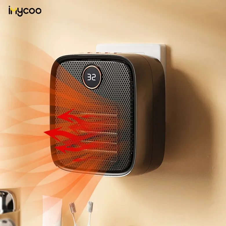 IMYCOO New Arrival Household PTC Ceramic Electric Fan Heater 500W Wall Mounted Heating Fan Heater for Room