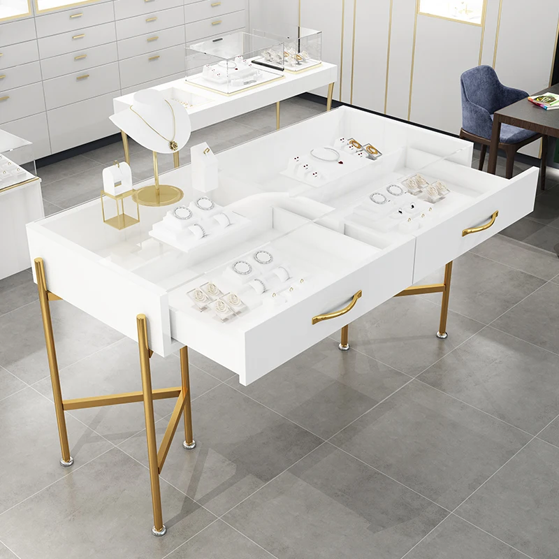 Professional Factory High End Retail Showcases Counter Nice Design Big Space Swing Open Rear Doors Glasses Display Cabinet