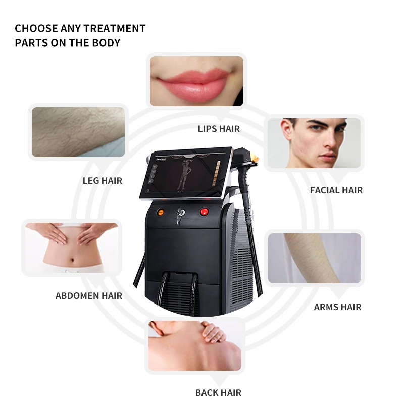 diode laser hair removal machine OEM logo Medical CE portable 755 808 1064 laser hair removal epilator 808nm diode laser