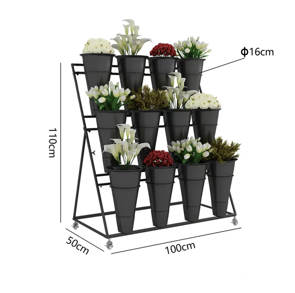 Ready to ship good quality metal flower display stand metal display for flower shop
