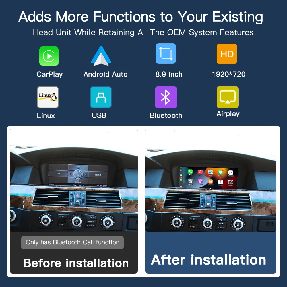 Беспроводной CarPlay для BMW CIC системы 1 2 3 4 5 7 серии X1 X3 X4 X5 X6 E81 E82 E90 E93 F10 F07 GT F01 F02 E84 E70 E71 F25 F26