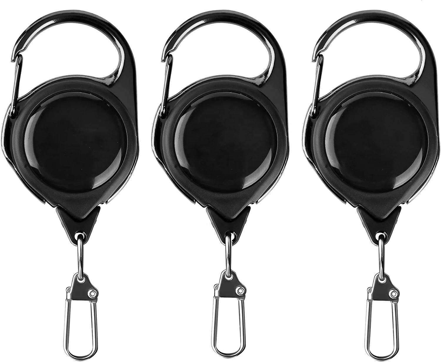 Sports Team Badge Reel Custom Designs Retractable Lanyard Black Badge Reel Key Chain Badge Holder