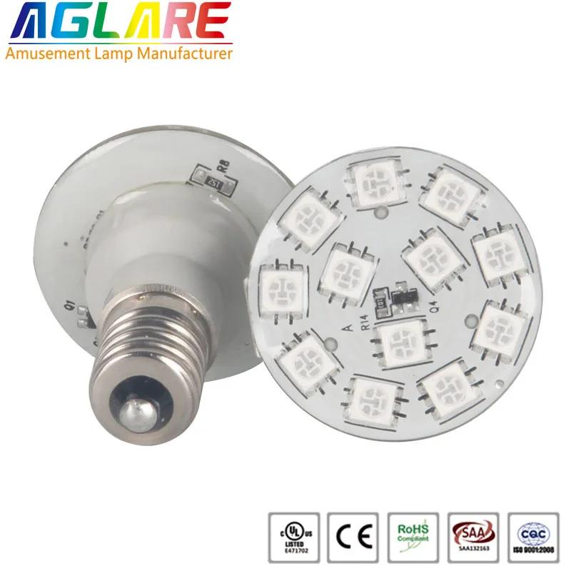  Aglare Высокое качество e14 24v rgb Авто запрограммированные Меняющие цвет лампы 5050 SMD изменение цвета Светодиодная