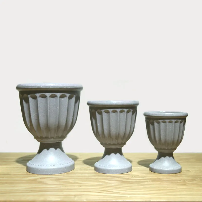 Marble Pattern Art Plants Artificial Potted Plant Roman Flower Pot Container hot plastic flower pot