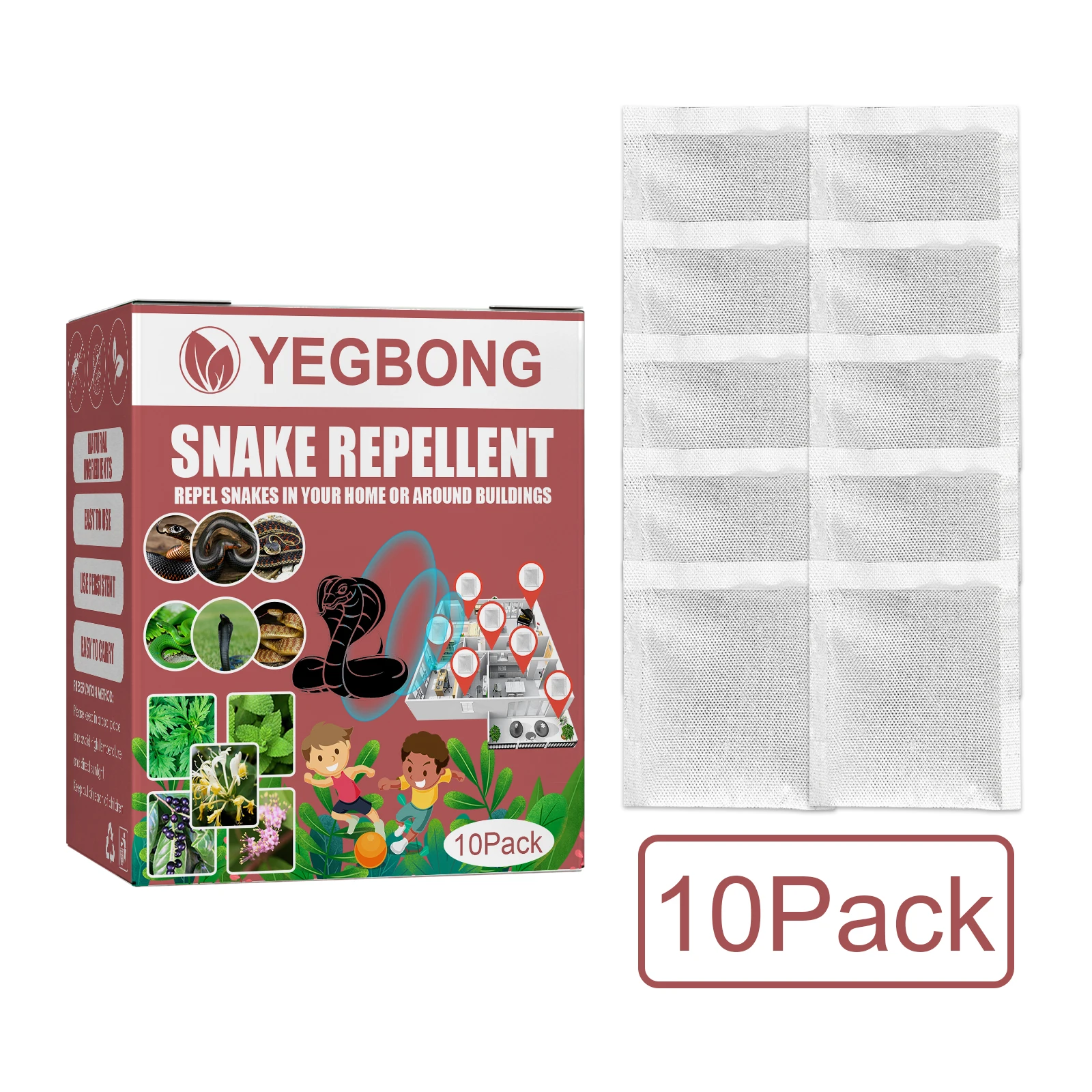 Custom logo 10pcs Snake Repellents For Yard Home Safe Formula Around Home Children Plants Snake Repelling Bags