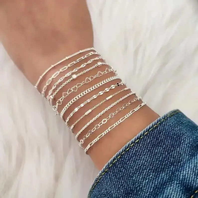 bulk 925 sterling silver jewellery by meters rolls S925 DIY permanent jewelry chains for bracelet making