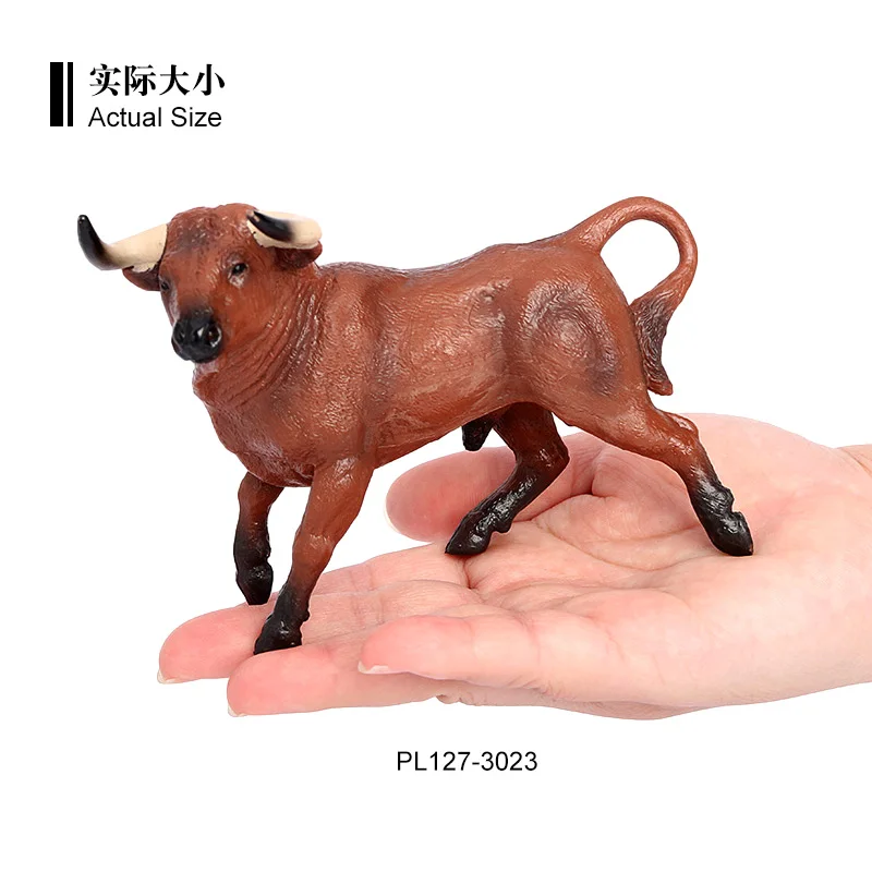 Wholesale Solid PVC Simulation Statue Model Animal Figures Texas Longhorn Cow Toys Figures Animal Figurines Toys