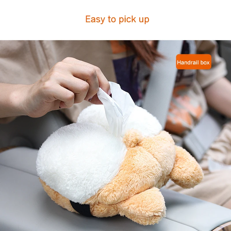 Corgi Butt Car Tissue Holder Sun Visor Napkin Box Vehicle Backseat Tissue Case Holder