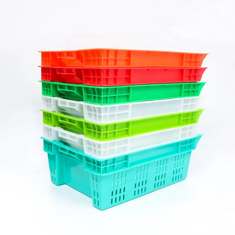 Manufacturer PP polypropylene various sizes nestable and stackable plastic crate for lobster / Shellfish / fish / meat