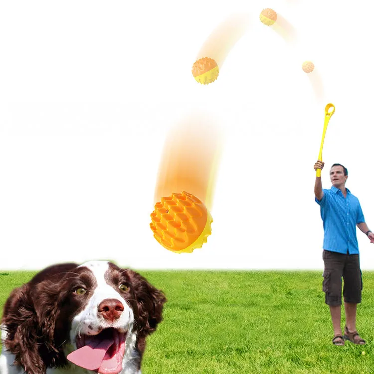Dog Fetch Toy Squeaky Ball Launcher Multifunction Pet Dog Ball Launcher
