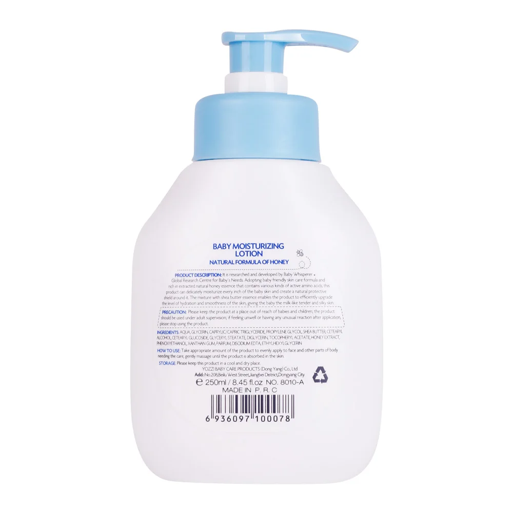 Babywhisperer 250ml oragnic baby cream body lotion with baby skin whitening lotion.