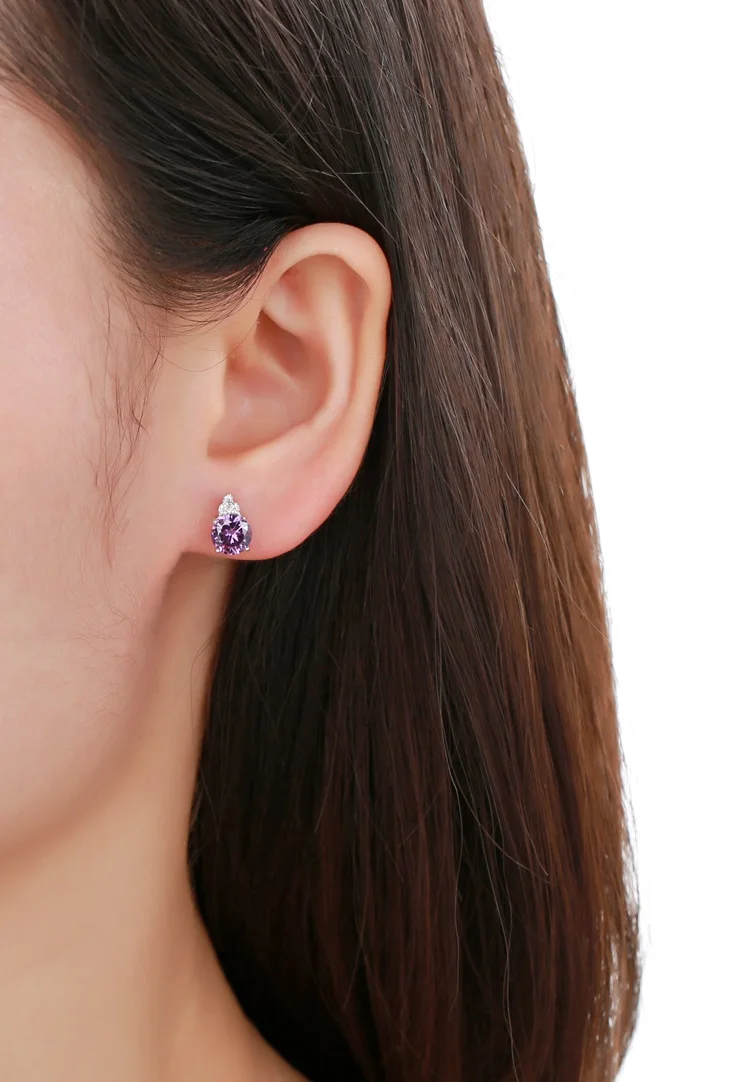 
New Style Deep Amethyst Emerald Earring Stud Set Pack 