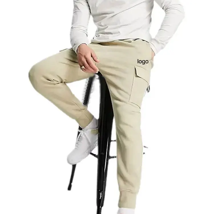 Custom design fashion summer streetwear training french terry sweatpants workout outdoor gym track cargo men fitness jogger pant