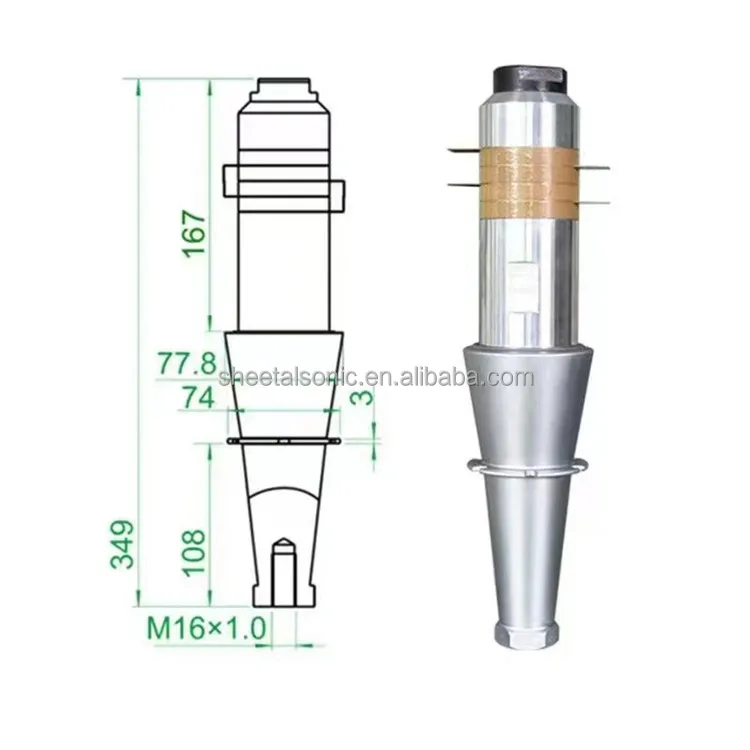 Ultrasonic Horn For Non Woven Bag Machine 20khz Ultrasonic Traducer Round Horn