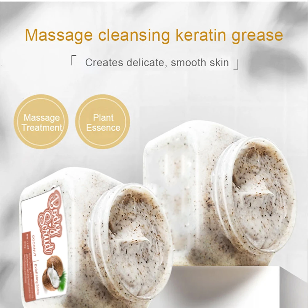 Coconut Milk Body Scrub Anti Cellulite & Exfoliator Natural Skin Care Formula Helps with Stretch Marks Eczema Acne