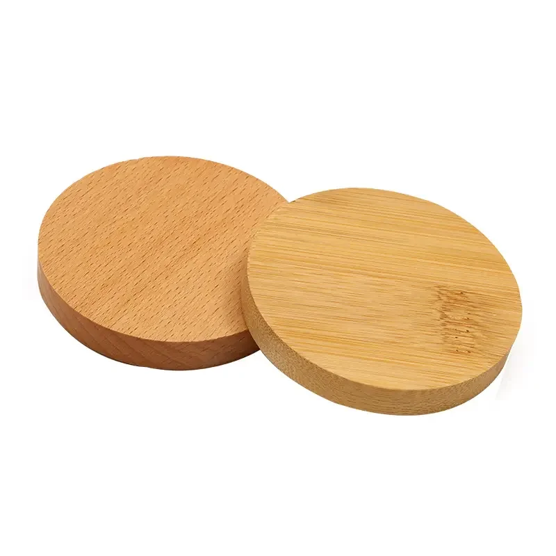 Natural Bamboo Handheld Makeup Cosmetic Compact Round Mirror Hand Mirror Logo Bamboo Pocket Mirror