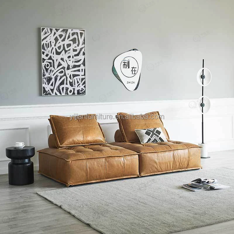 Factory Customized Leather Sofa Leather Art Sofa Corner Combination European-style Large And Small Living Room Sofa