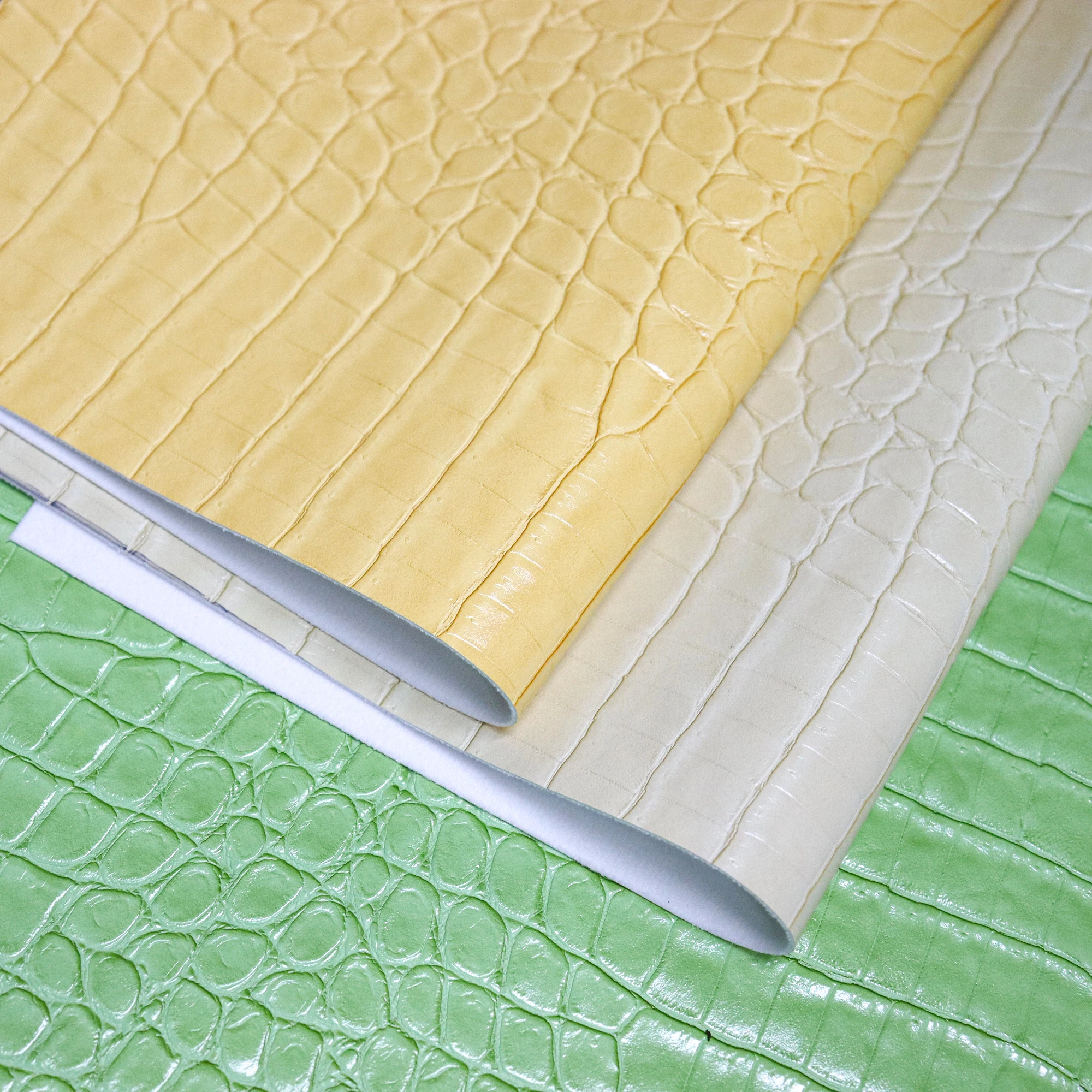 Durable Using Coloful Animal Crocodile Pattern PU Synthetical Leather