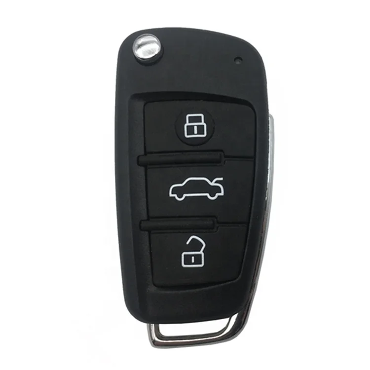 3 Buttons Flip Remote Car Key Shell Case Cover Blank Fob Fit For Audi A4 A6 A8 Q5 Q7 S6 TT Auto Key