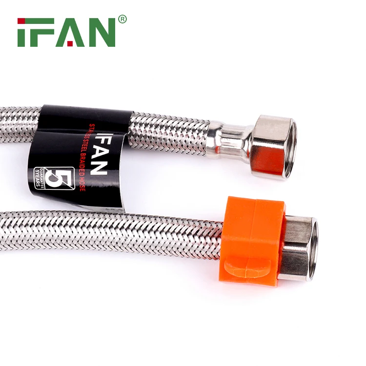 IFAN 1/2 Inch Flexible Braided Hand Held Shower Head Hose Stainless Steel Shower Hose With Brass Insert And Nut