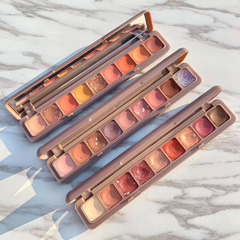 9 Colors Eye Makeup Natural Shimmer High Pigment Makeup Glitter Eyeshadow Palette Private Label Eye Shadow