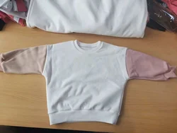 Matching Family Color Block Pullover French Terry Crew Neck Jumper Drop Shoulder Sweatshirt Embroidery Custom Mom Son Daddy Mama