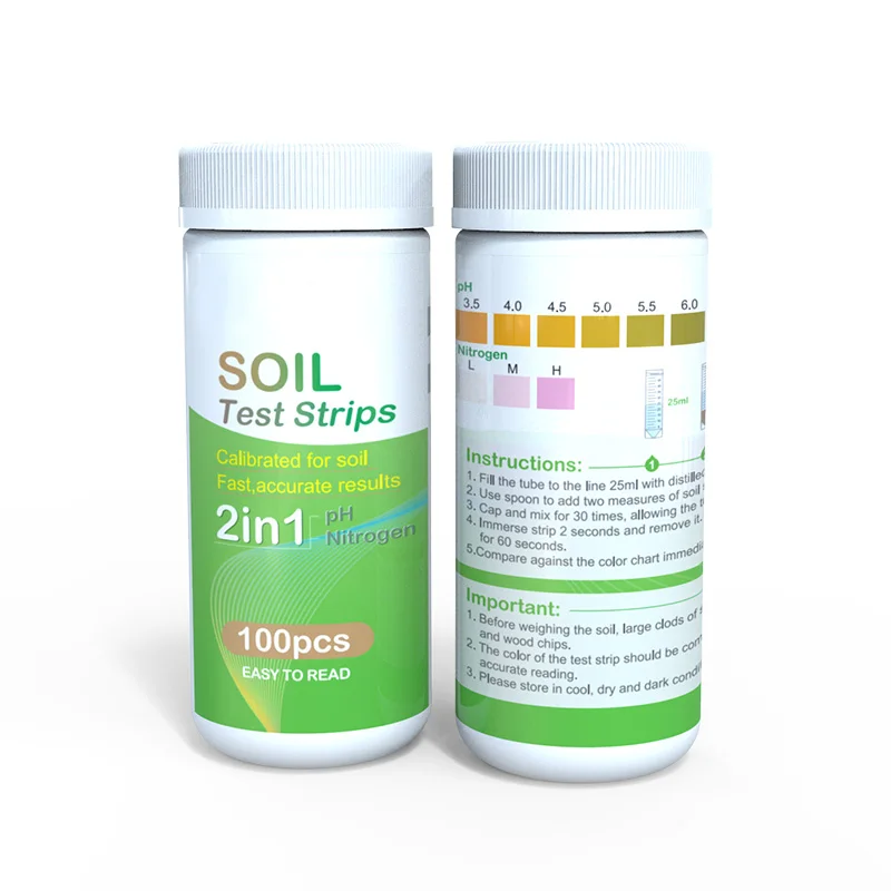 Soil Ph Nitrogen Nitrate Testing Kit for Garden and Home Farm Plants with PH Soil test strips
