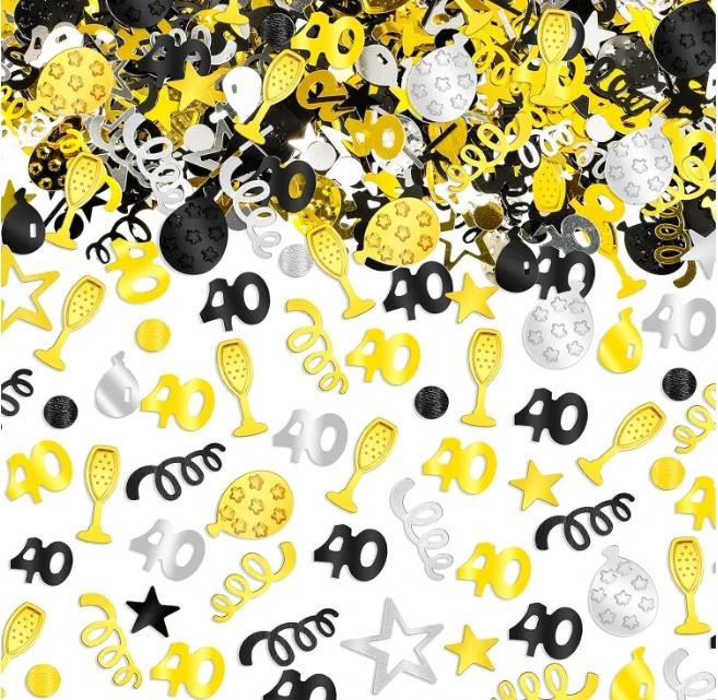 Custom Rose gold Heart Dot Round Circle Shape Foil Paper confetti sequin pack for Birthday Party Wedding Grad Christmas Decor