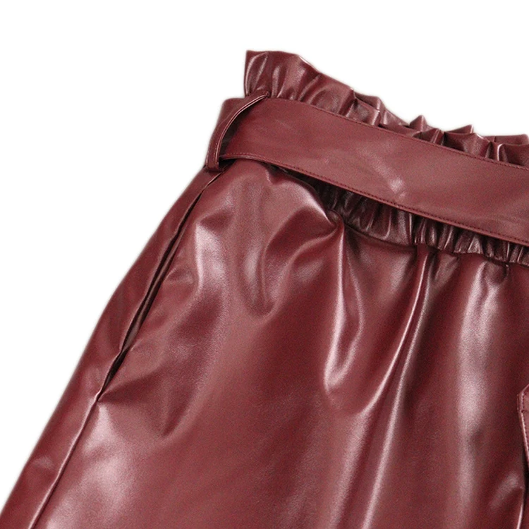 Miranda popularity summer custom women clothing vinyl hot short ladies casual leather shorts for women