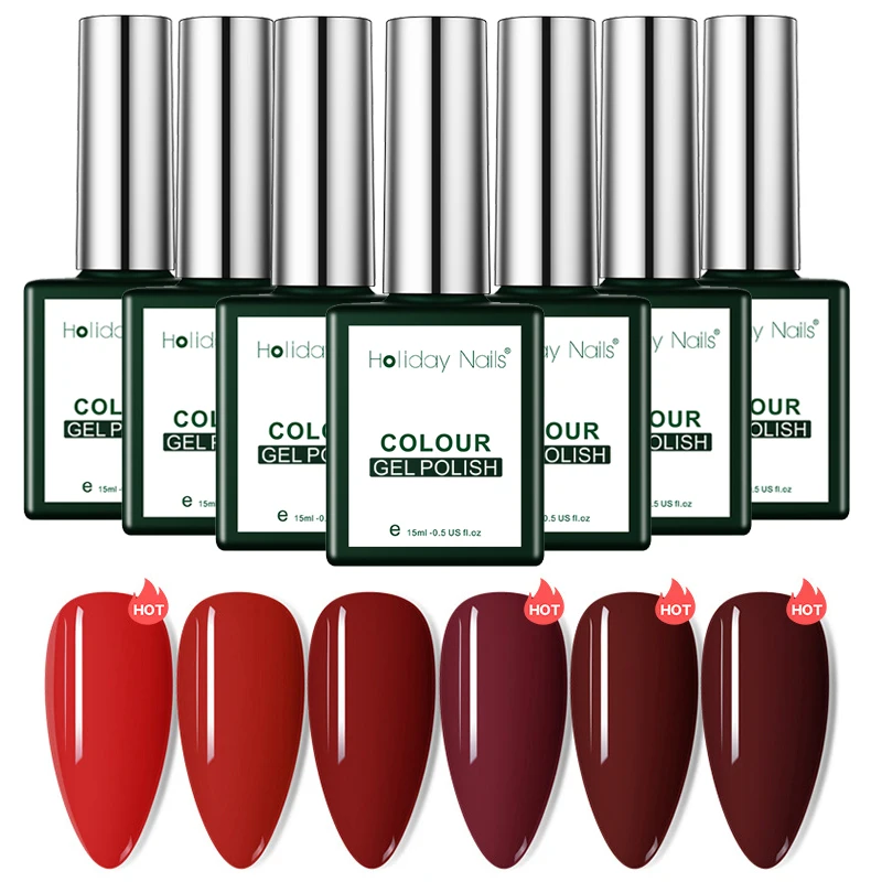 Holiday Nails  art products high quality 7ml soak off colorful gel varnish nail lacquer private label uv led nail gel polish